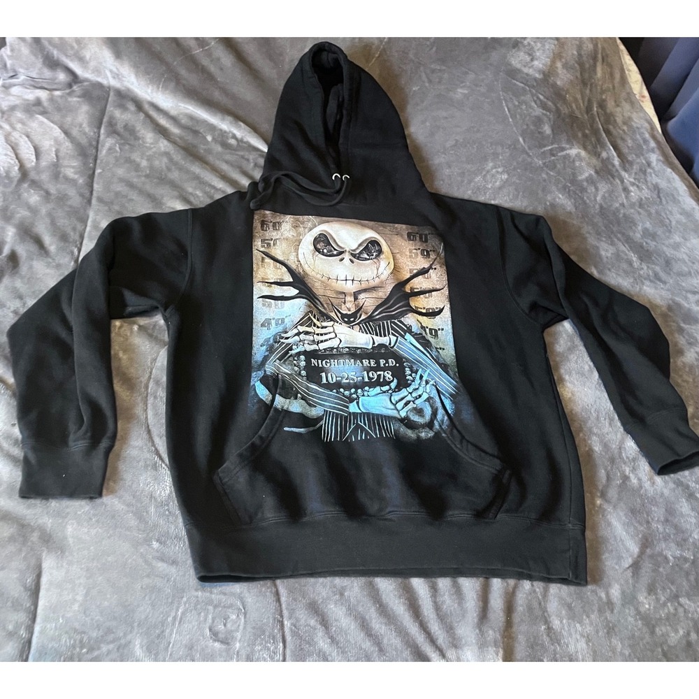 Smart Blanks Jack Skellington Nightmare Before Christmas Mugshot Hoodie Black L